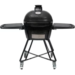 Primo All-In-One Oval Ceramic Kamado Grill With Cradle, Side Shelves And Stainless Steel Grates