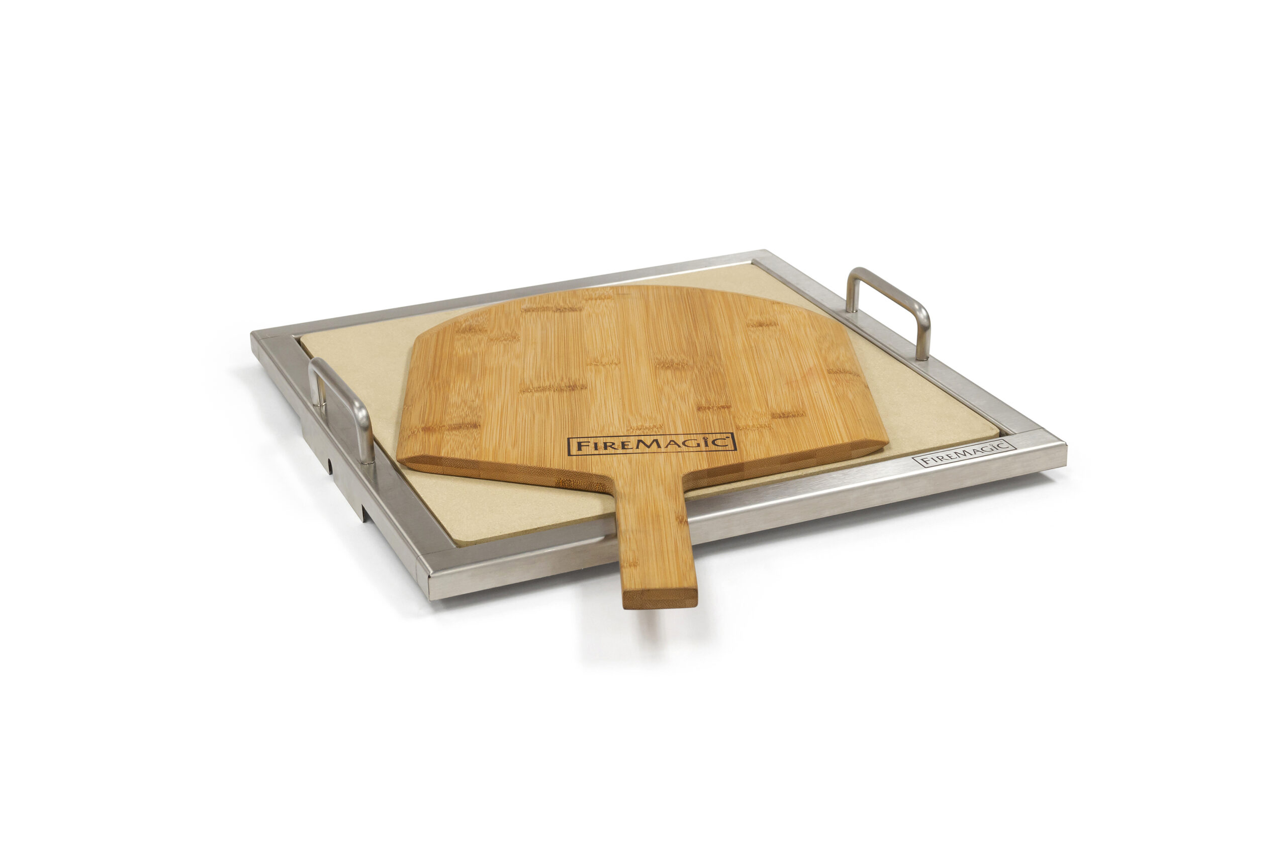 Fire Magic Pizza Stone Kit with Wooden Pizza Peel