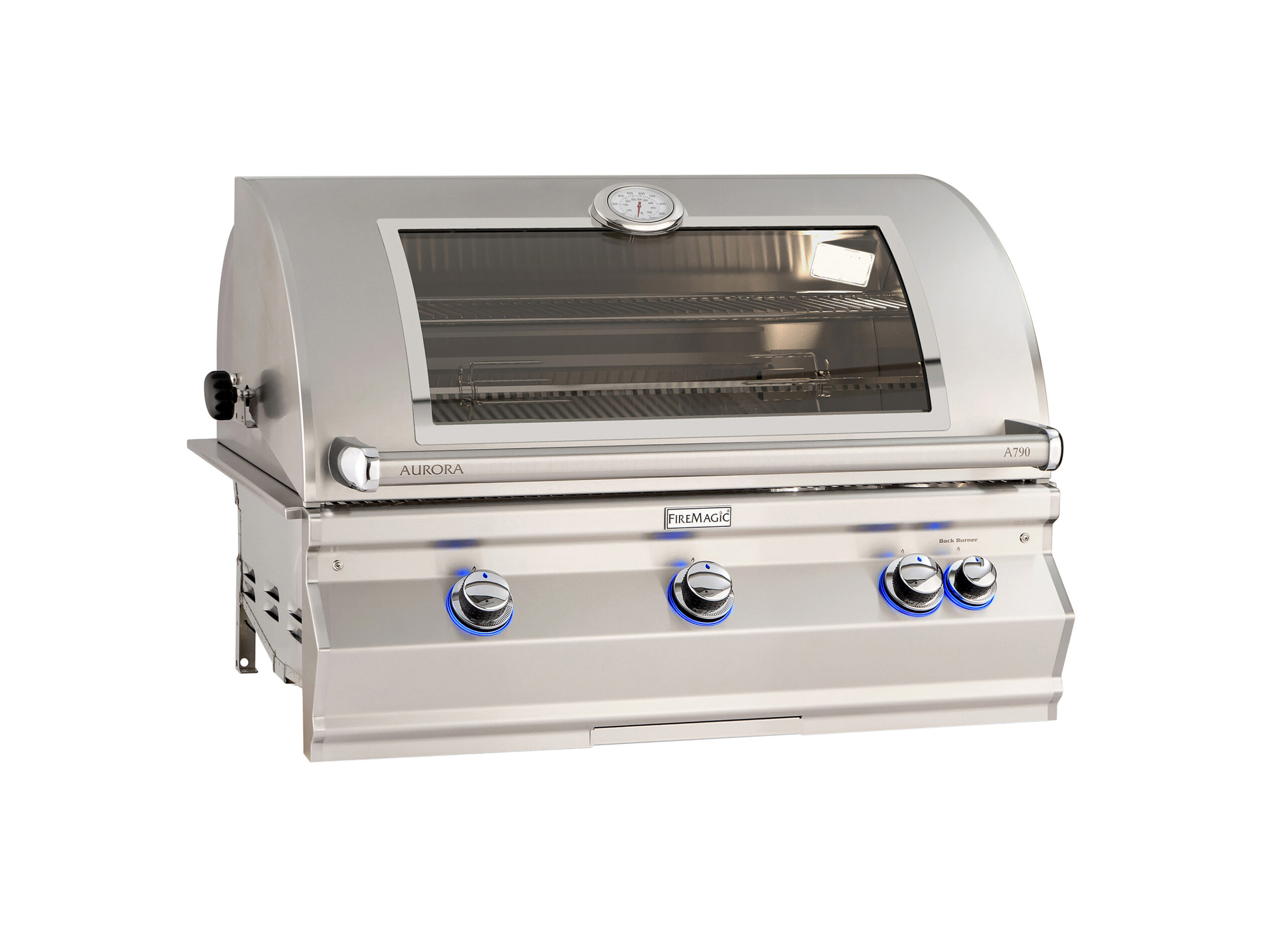 A790i Aurora 36" Built-In Grill with Analog Thermometer, Rotisserie Backburner and Magic View Window